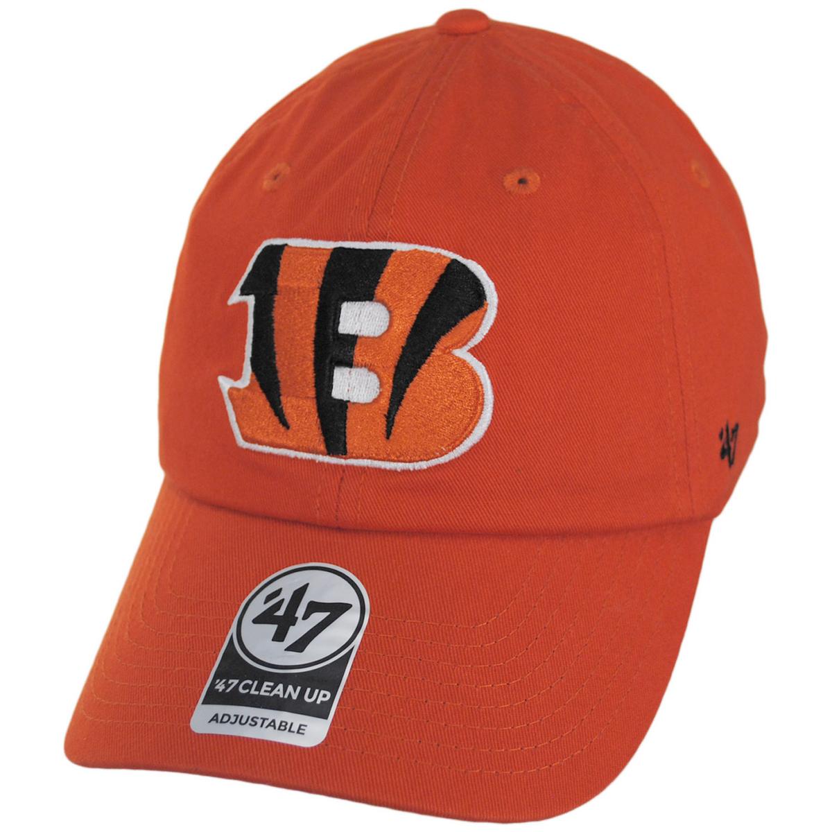 47 Brand | Cincinnati Bengals NFL Clean Up Strapback Baseball Cap Dad Hat | 203820 | lead | ORANGE