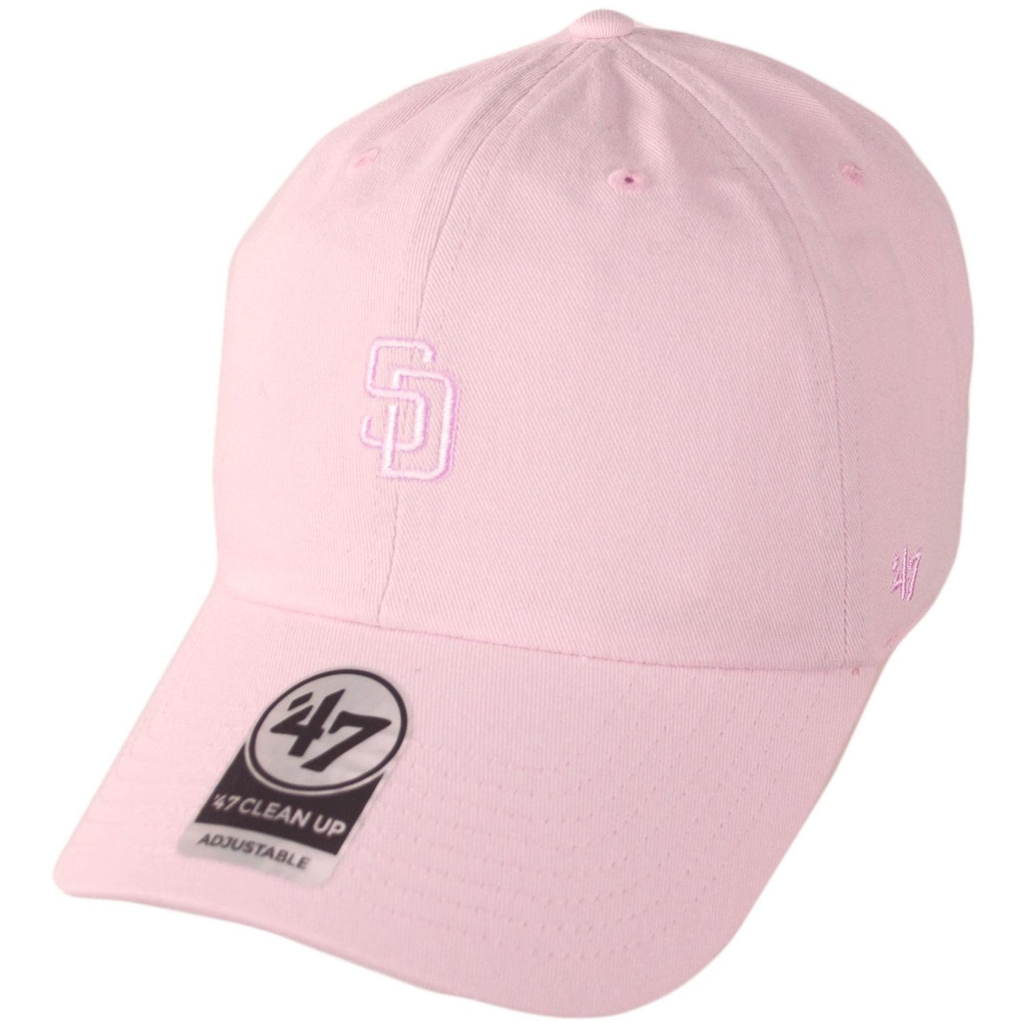 47 Brand | San Diego Padres MLB Tonal Base Runner Clean Up Strapback Baseball Cap Dad Hat | 204431 | lead | DIGITAL PINK