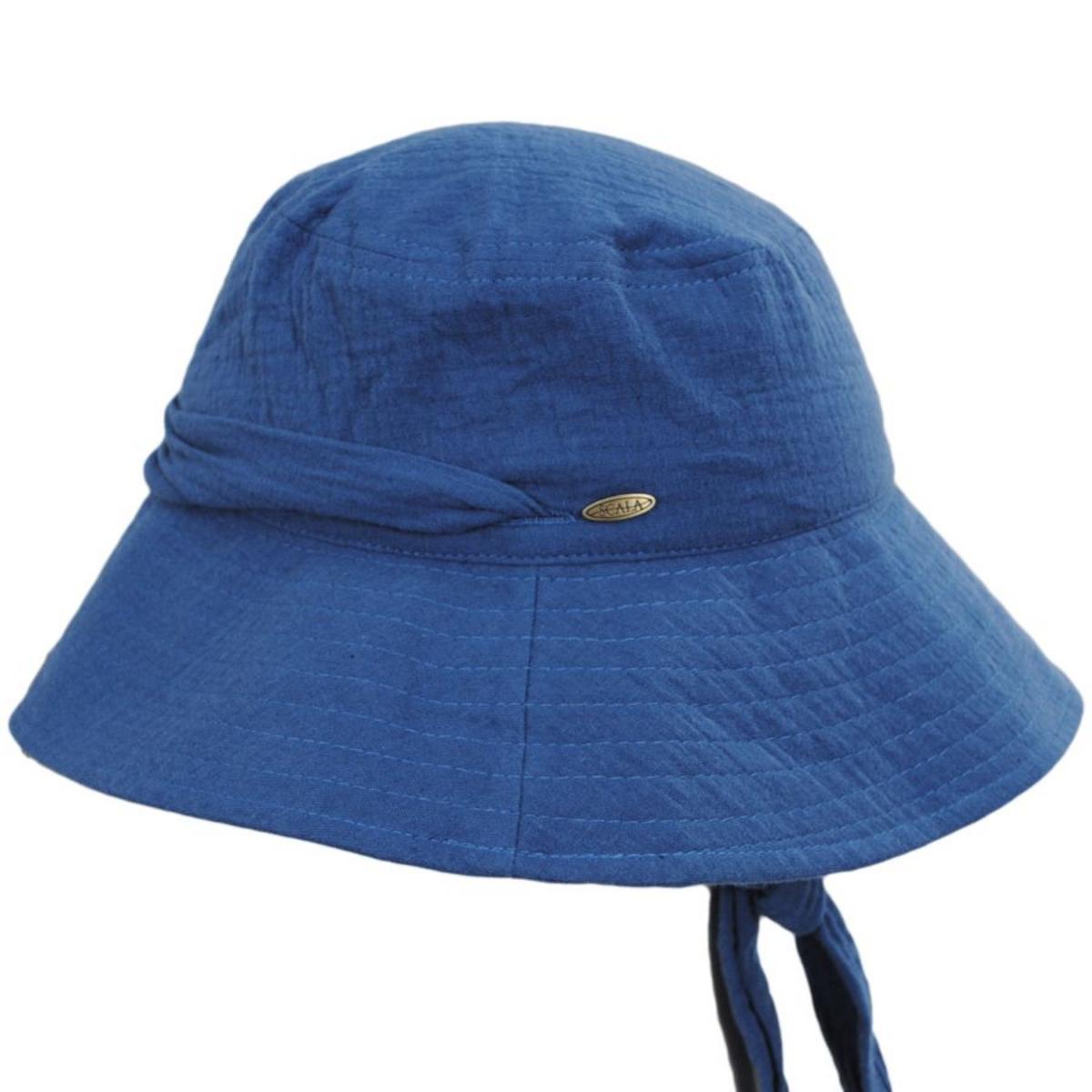 Scala | Bernadette Cotton Bucket Hat | 106438 | profile | BLUE