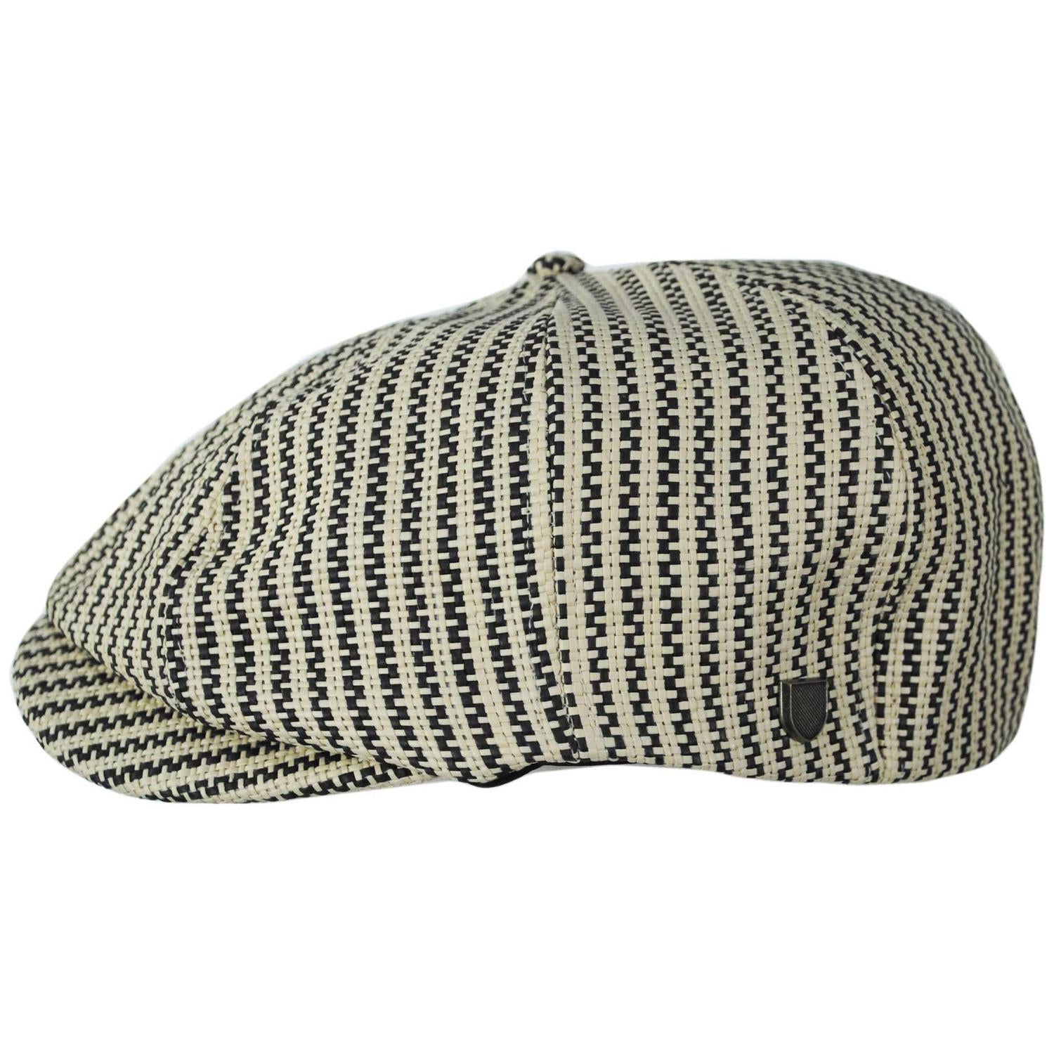 BRIXTON HATS | Brood Straw Lightweight Newsboy Cap | 161558 | profile | NATURAL/BLACK STRAW