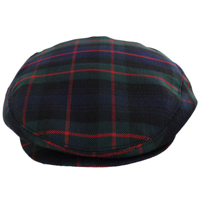 Baskerville Hat Company | Pelham Plaid Wool Ivy Cap | 167662 | front | GREEN/BLACK