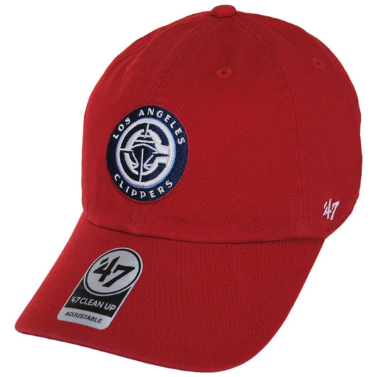 47 Brand | Los Angeles Clippers NBA Clean Up Strapback Baseball Cap Dad Hat II | 204120A | lead | RED