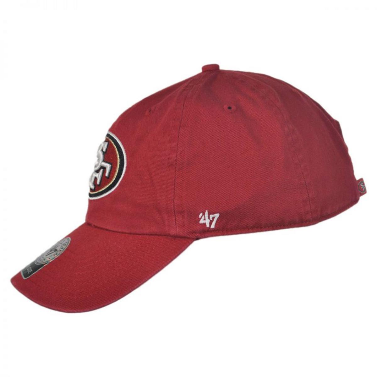 47 Brand | San Francisco 49ers NFL Clean Up Strapback Baseball Cap Dad Hat | 203780 | profile | RED