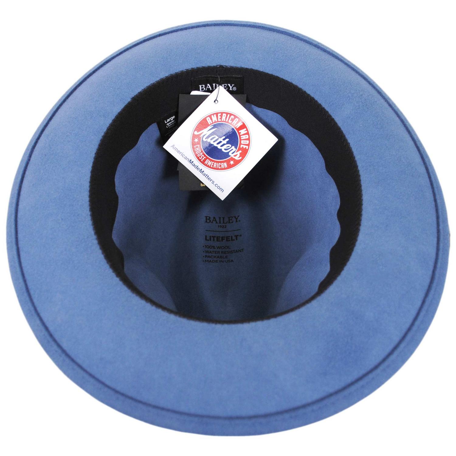 Bailey 1922 | Curtis Wool LiteFelt Safari Fedora Hat | 130019 | under | VINTAGE BLUE