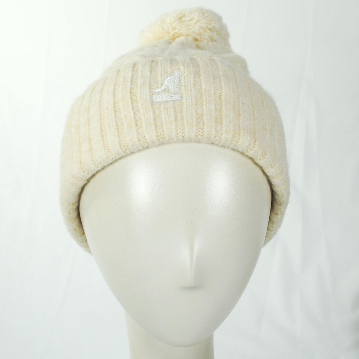 Kangol | Pompom Cable Knit Beanie Hat | 500410 | front | CHALK