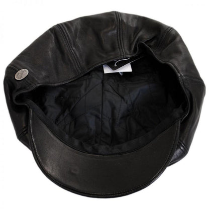 Bailey 1922 | Noclin Leather Newsboy Cap | 167128 | under | BLACK