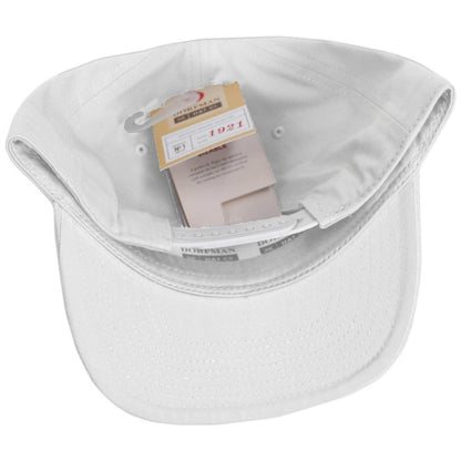 Dorfman Pacific | Mid Pro Cotton Flat Bill Snapback Baseball Cap | 200189 | under | WHITE