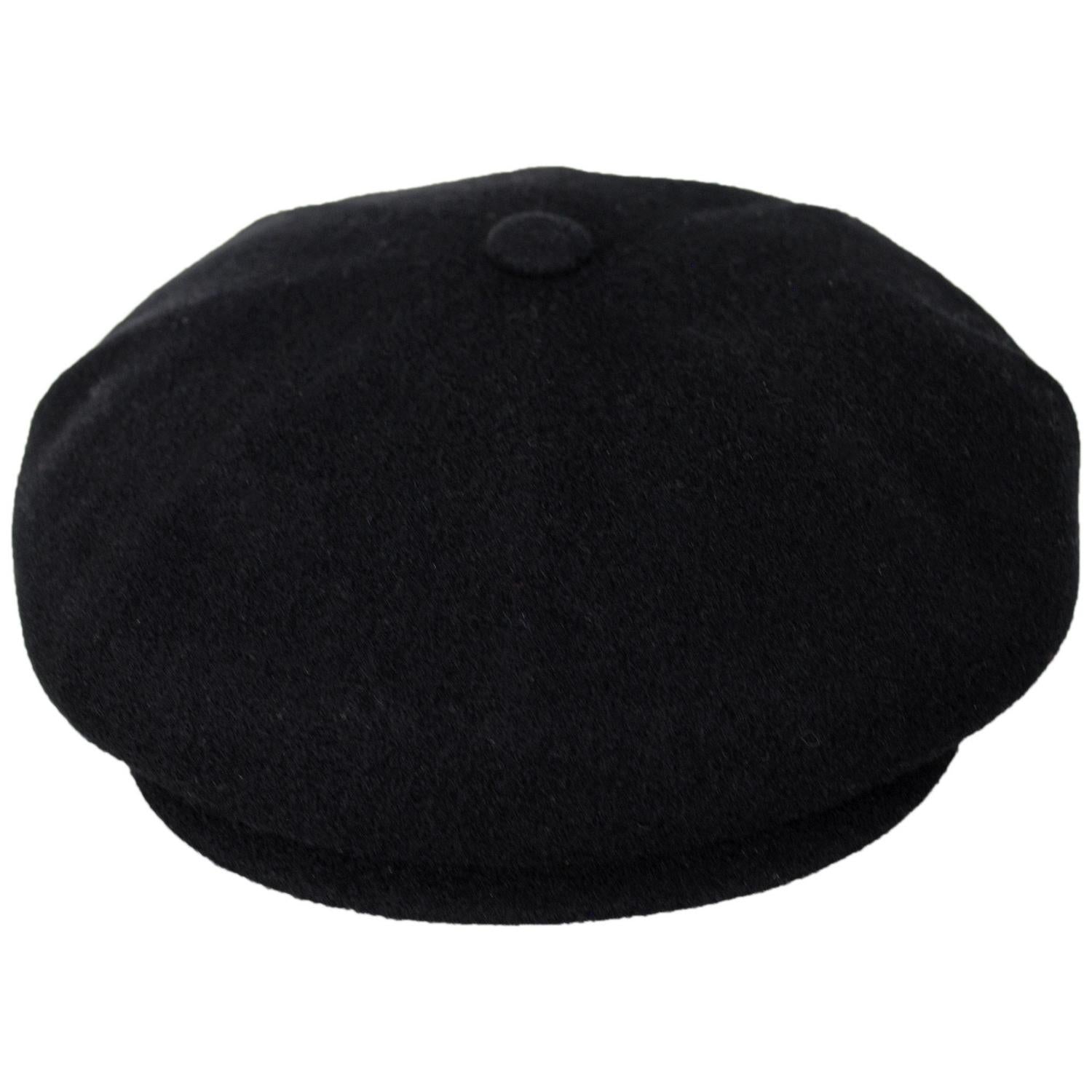 Kangol | Hawker Wool Newsboy Cap | 160943 | front | BLACK