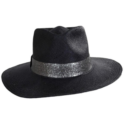 Bigalli | Onyx Panama Straw Fedora Hat | 104711 | front | BLACK