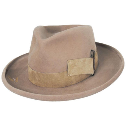 Renegade | Casville Pencil Curl Brim Wool Felt Fedora Hat | 130383 | lead | FAWN