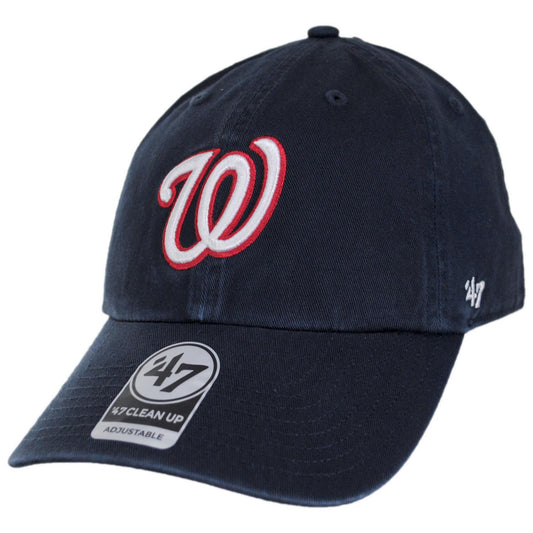 47 Brand | Washington Nationals MLB Clean Up Strapback Baseball Cap Dad Hat | 203350 | lead | NAVY