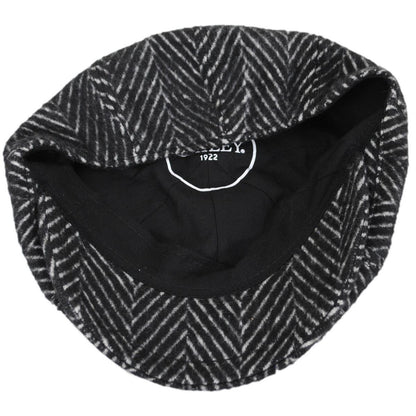 Bailey 1922 | Luca Wool Herringbone Newsboy Cap | 167237 | under | BLACK HERRINGBONE
