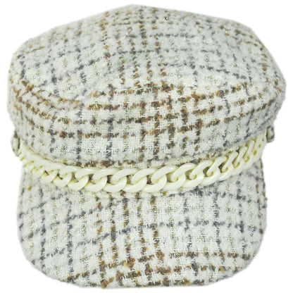 San Diego Hat Company | Emmy Lou Tweed Cabbie Cap | 108655 | front | IVORY