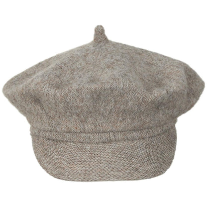 San Diego Hat Company | Early Fog Faux Angora Baker Boy Cap | 108938 | front | BEIGE