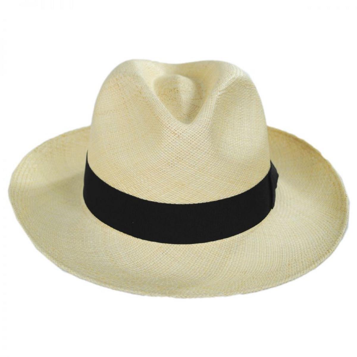 Bigalli | Classic Panama Straw Fedora Hat | 129200 | front | NATURAL