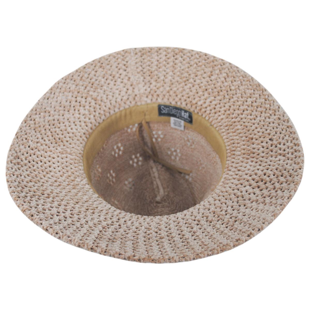 San Diego Hat Company | Walnut Grove Chenille Knit Fedora Hat | 108943 | under | CAMEL