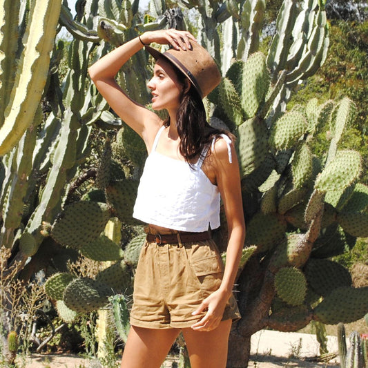 Jaxon Hats | Nubuck Leather Safari Fedora Hat | 147200 | lsfone | CHESTNUT