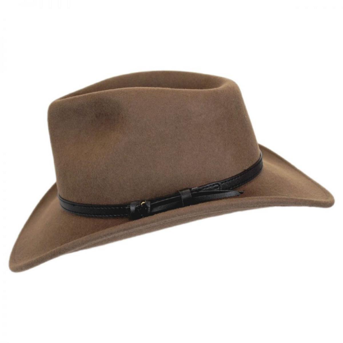 Jaxon Hats | Crushable Wool Felt Outback Hat | 135002 | profile | PECAN