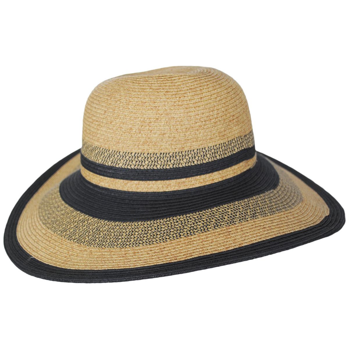Jeanne Simmons | Striations Toyo Straw Swinger Sun Hat | 101812 | profile | BLACK
