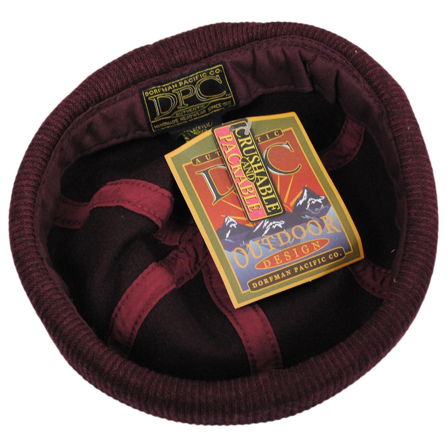 Dorfman Pacific | Skully Melton Wool Blend Skull Cap | 500042 | under | BURGUNDY