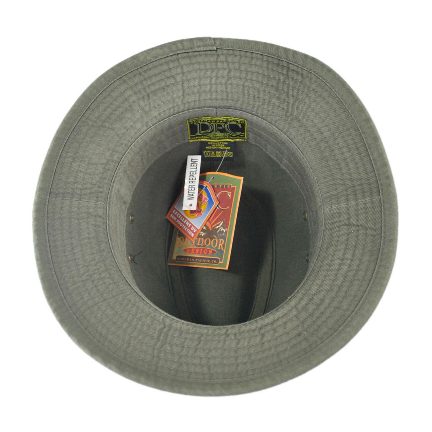 Dorfman Pacific | Packable Cotton Twill Safari Fedora Hat | 140215 | under | OLIVE