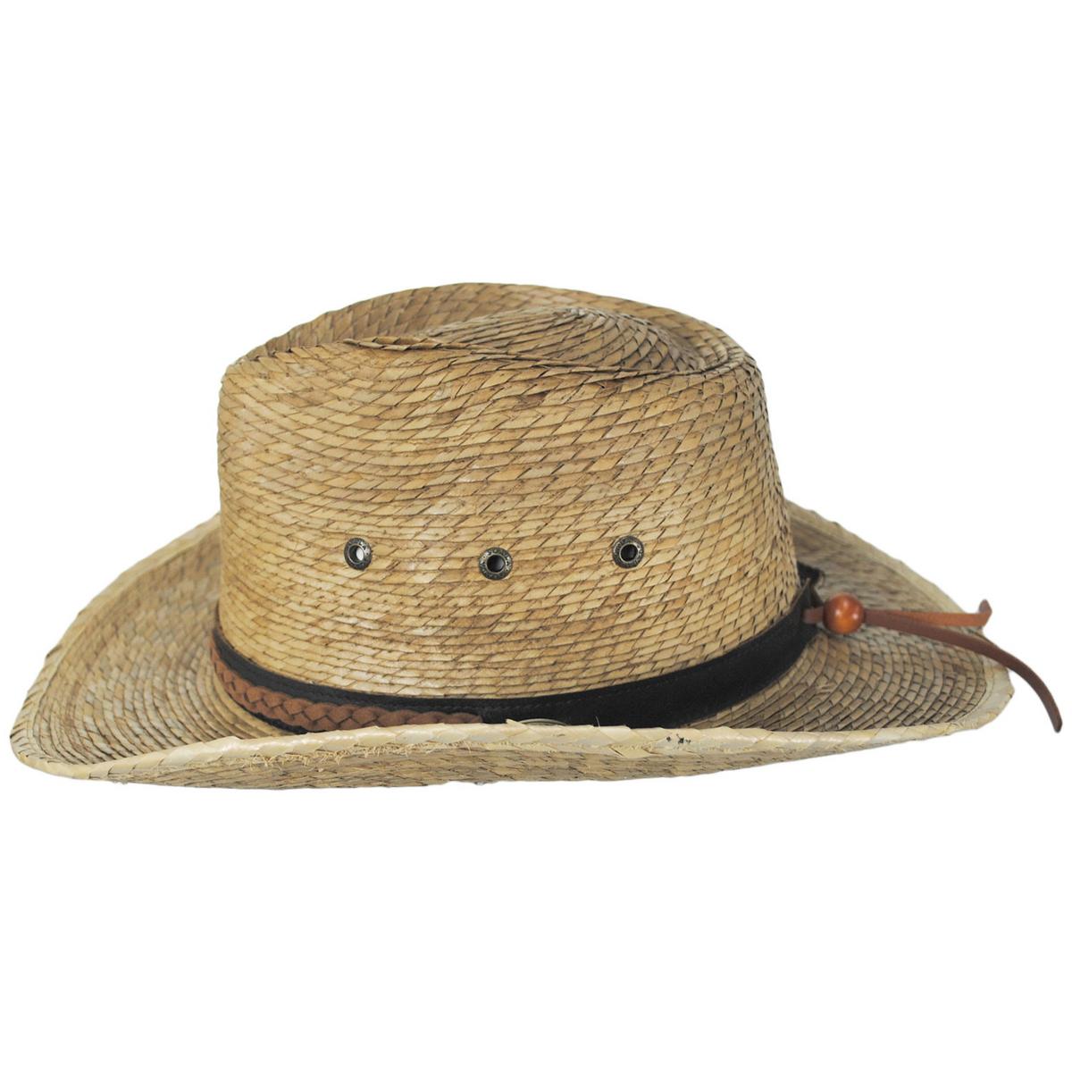 Scala | Quinn Buri Braid Straw Outback Western Hat | 126074 | profile | TOAST