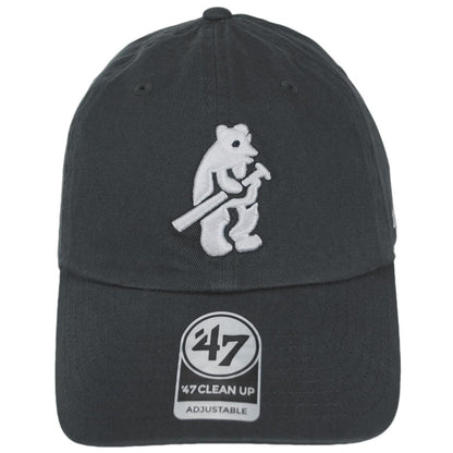 47 Brand | Chicago Cubs MLB Cooperstown Clean Up Strapback Baseball Cap Dad Hat | 203184 | front | VINTAGE NAVY