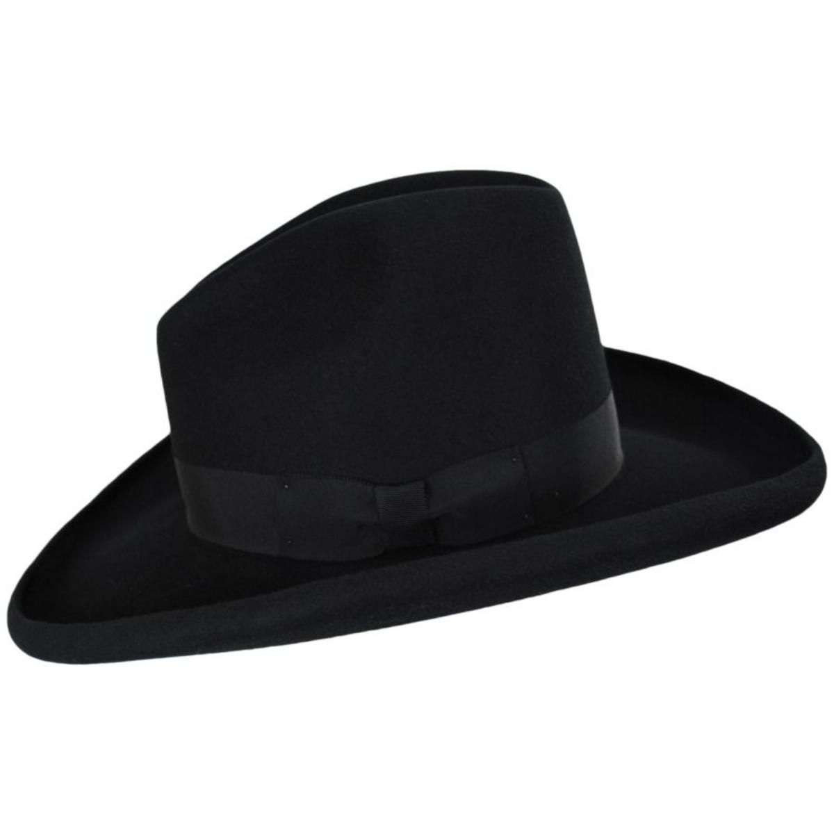 Bailey Western | Clayton Wool/Fur Felt Blend Gus Western Hat | 130025 | profile | BLACK