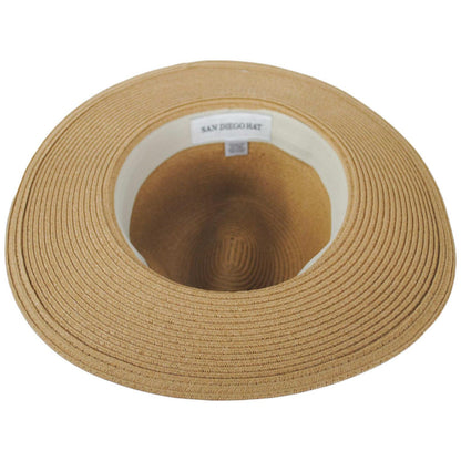 San Diego Hat Company | Gidget Ultrabraid Toyo Straw Fedora Hat | 103594 | under | BLACK/WHITE
