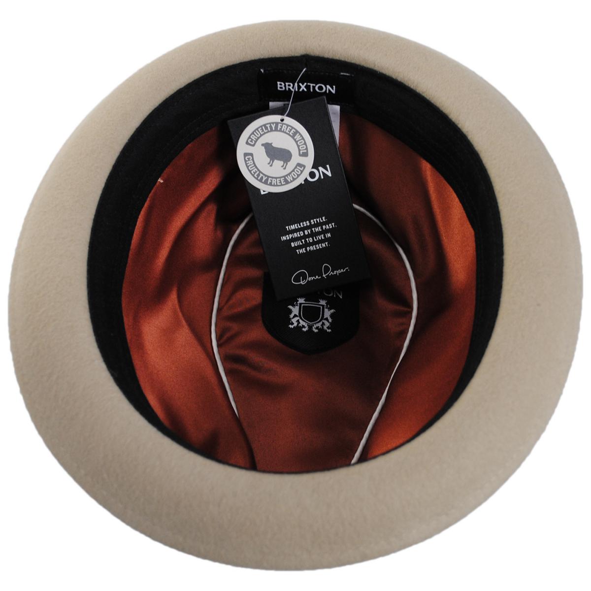 BRIXTON HATS | Gain Wool Felt Fedora Hat - Sand | 135600SSB | under | SAND/SAND/BROWN