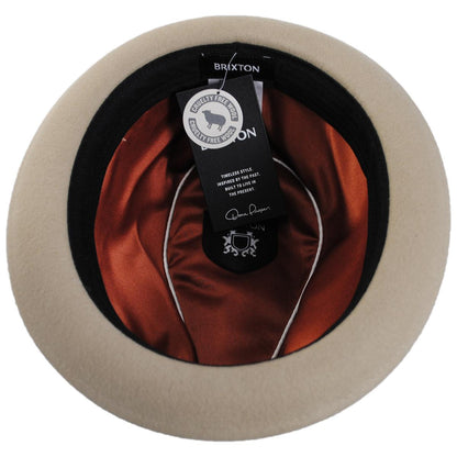 BRIXTON HATS | Gain Wool Felt Fedora Hat - Sand | 135600SSB | under | SAND/SAND/BROWN