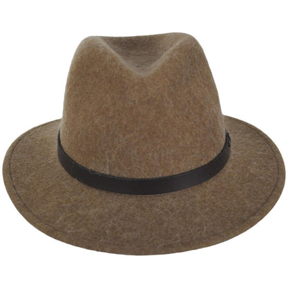 Bigalli | Andes Alpaca and Wool Felt Safari Fedora Hat | 131440 | front | BROWN MELANGE