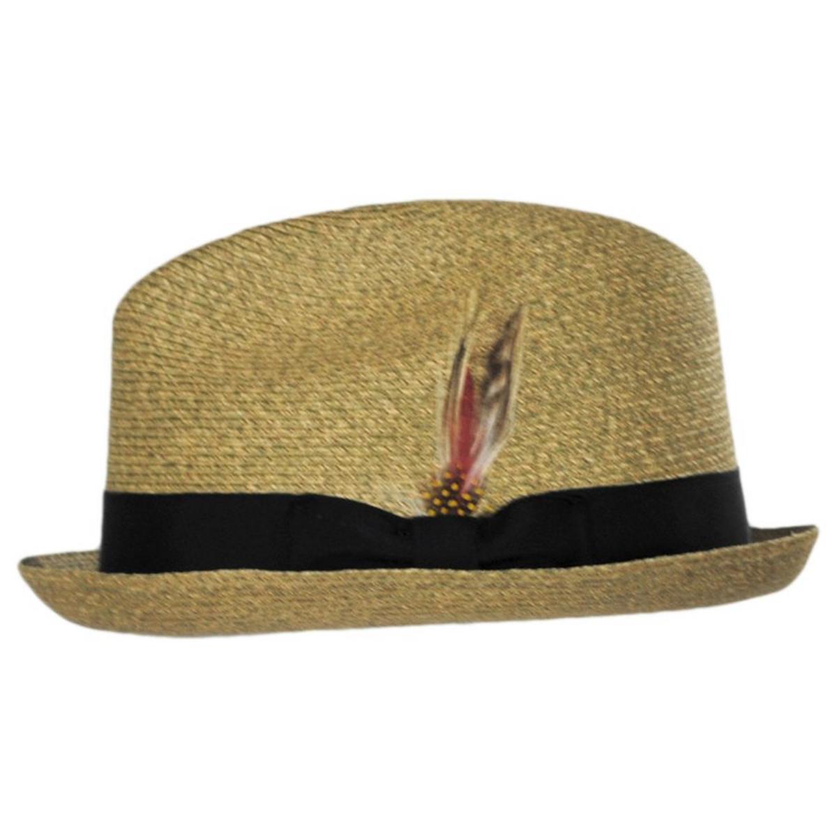 Capas Headwear | Soho Poly Braid Stingy Brim Fedora Hat | 126694 | profile | GOLD/BROWN