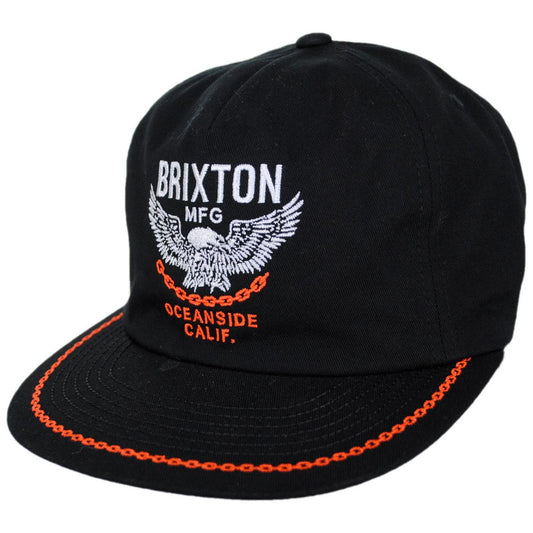 BRIXTON HATS | Waller Cotton HP Snapback Baseball Cap | 201876 | lead | BLACK