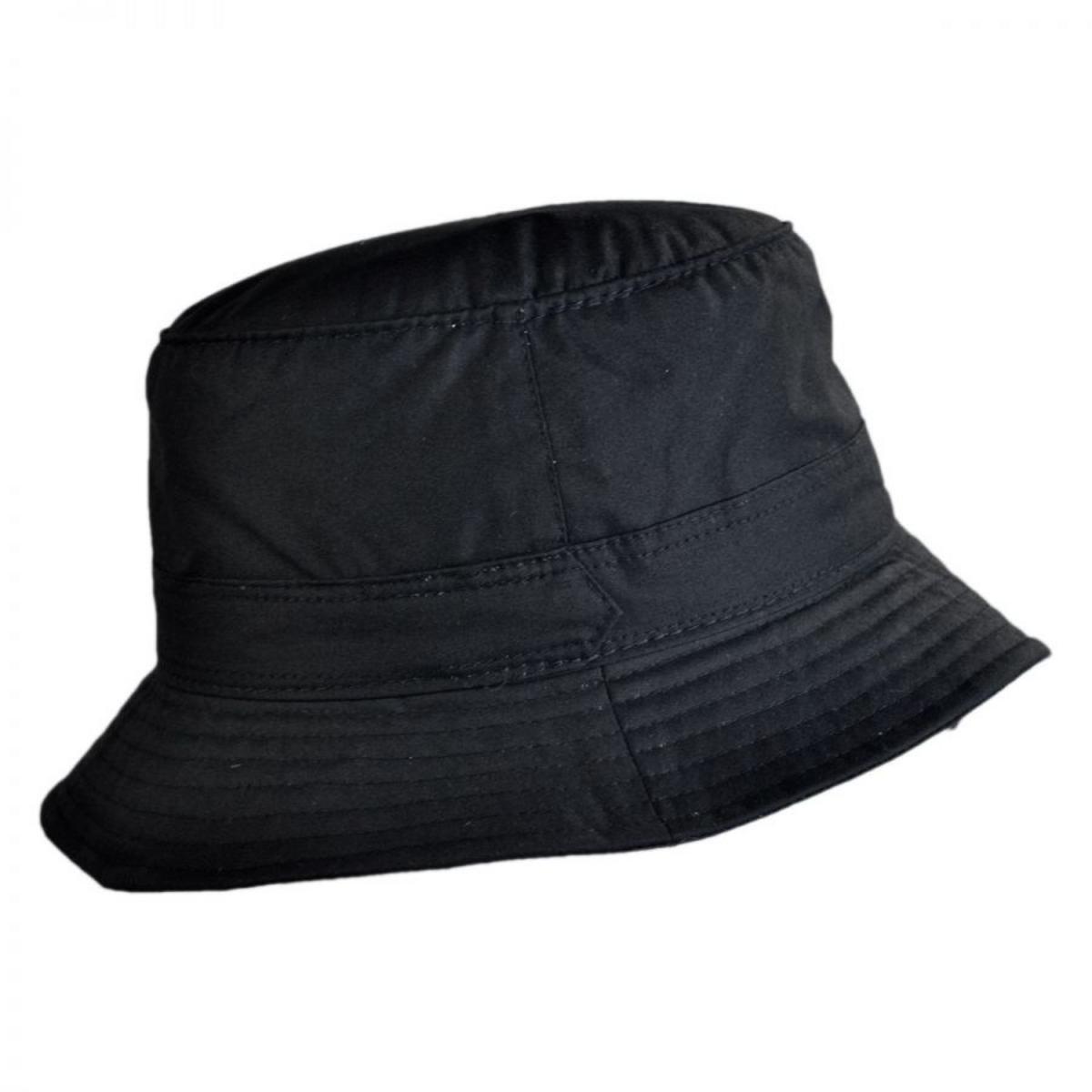 Hills Hats of New Zealand | Hydrotex Rain Bucket Hat | 401714 | profile | BLACK