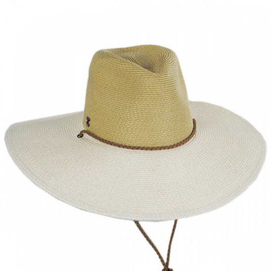CALLANAN | Suze Braided Toyo Straw Aussie Hat | 101367 | lead | NATURAL/IVORY