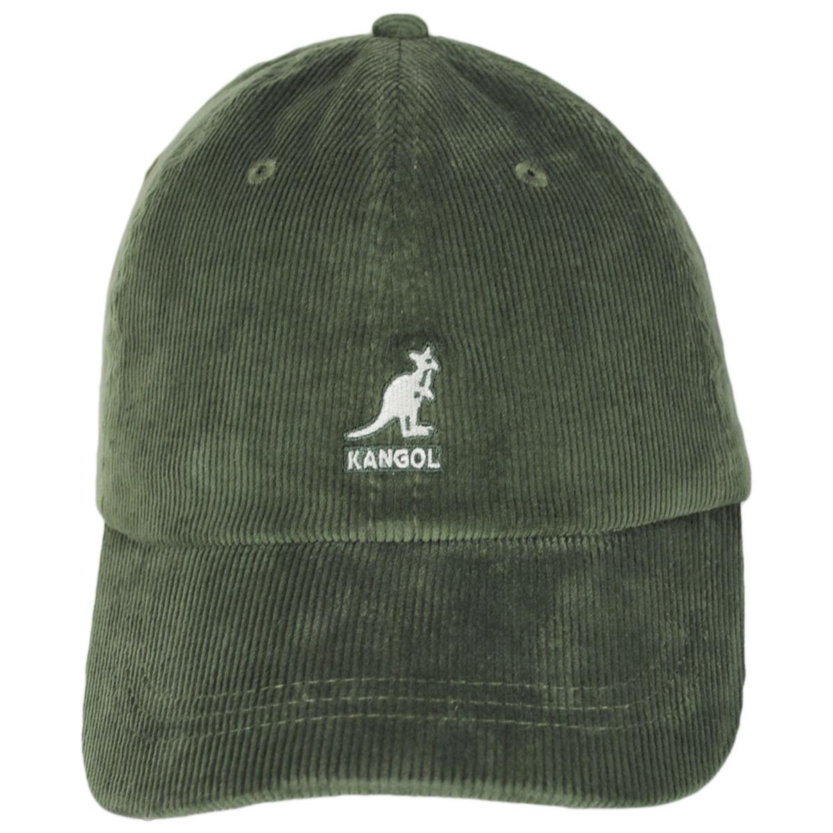 Kangol | Logo Corduroy Strapback Baseball Cap Dad Hat | 201182 | front | OLIVE