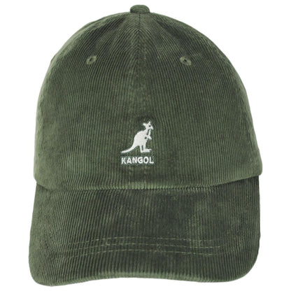 Kangol | Logo Corduroy Strapback Baseball Cap Dad Hat | 201182 | front | OLIVE