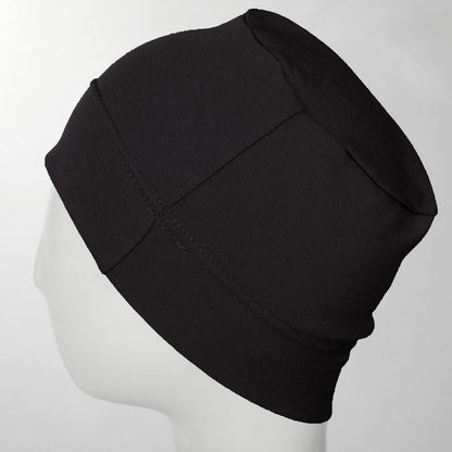 Slumbercap | Cotton Beanie Hat | 500899 | profile | BLACK