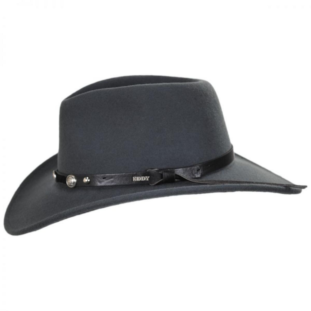 Eddy Bros | Wild Flush Wool Felt Western Hat | 130123 | profile | DARK GREY