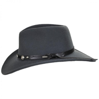 Eddy Bros | Wild Flush Wool Felt Western Hat | 130123 | profile | DARK GREY