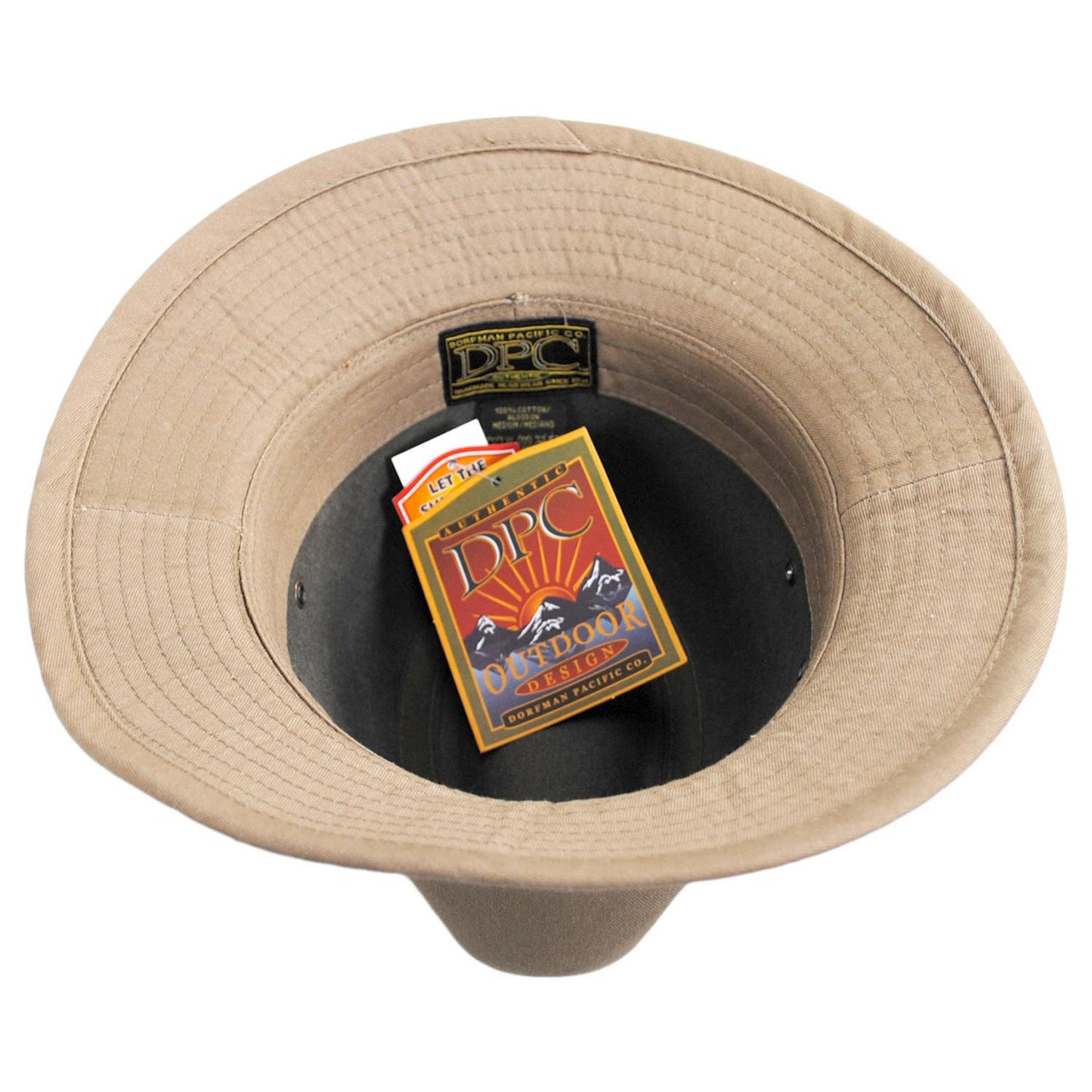 Dorfman Pacific | Packable Cotton Twill Safari Fedora Hat | 140215 | under | KHAKI