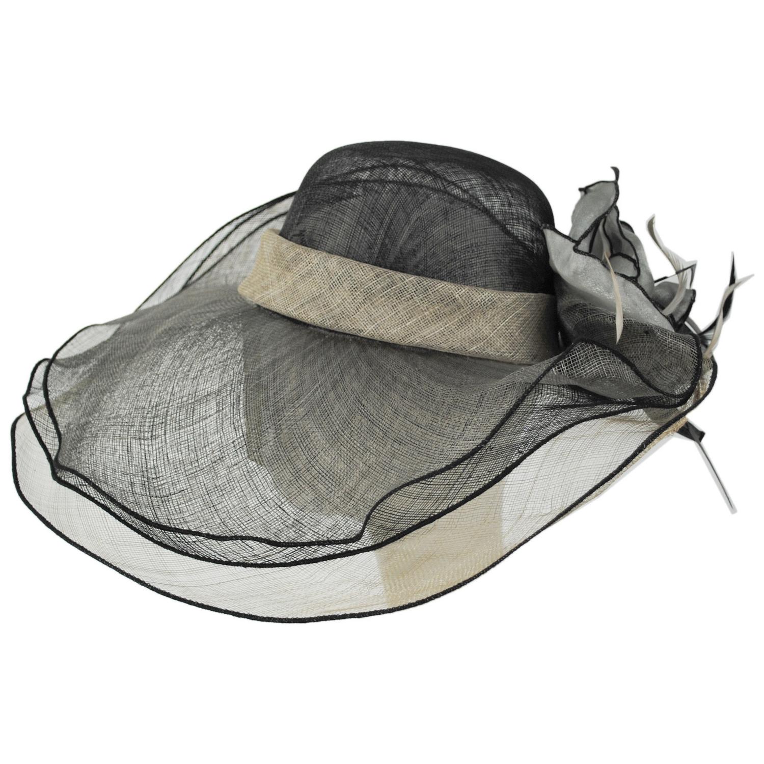 Something Special | Adore Belle Sinamay Straw Off Face Hat | 121362 | profile | BLACK/GRAY