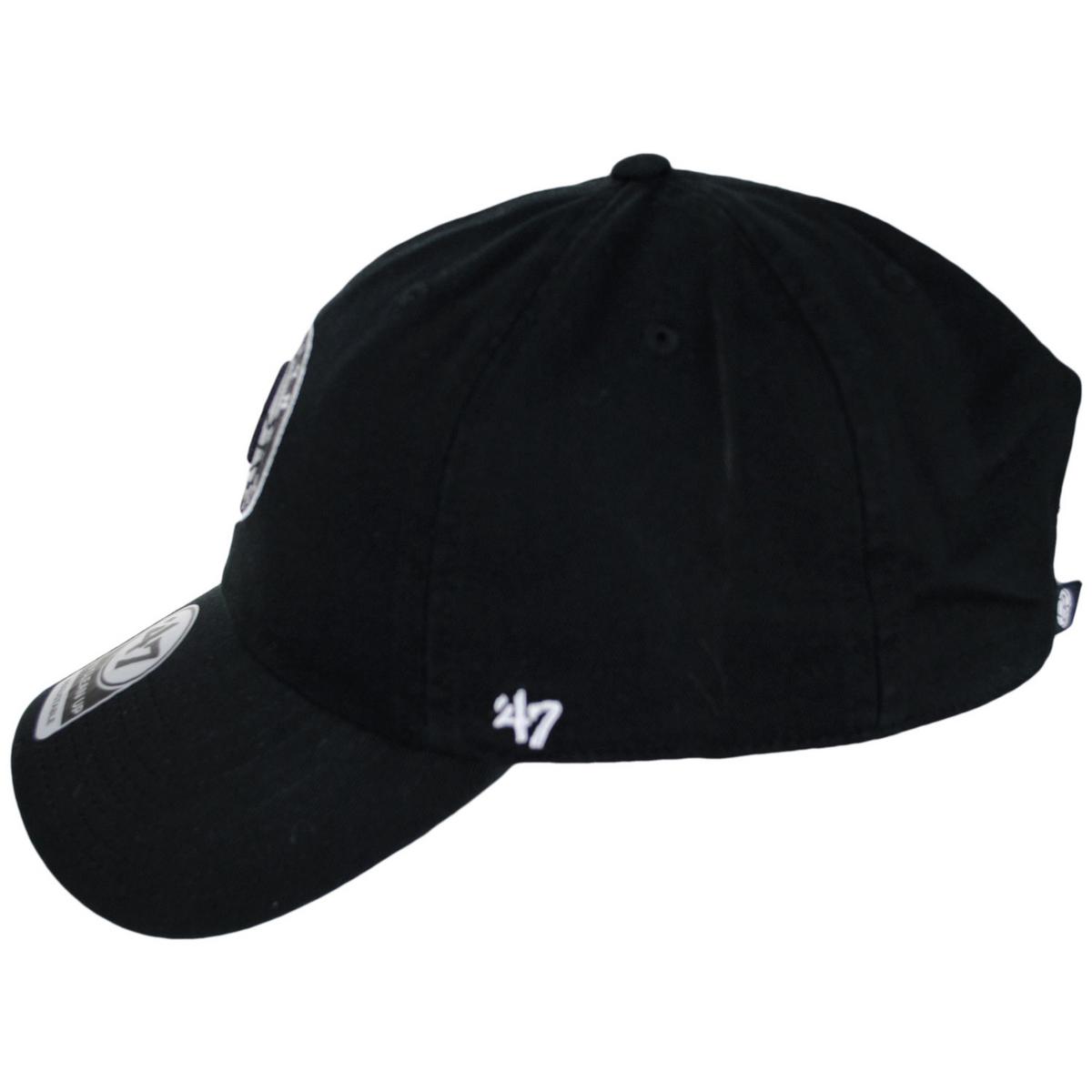 47 Brand | Brooklyn Nets NBA Clean Up Strapback Baseball Cap Dad Hat | 204210 | profile | BLACK