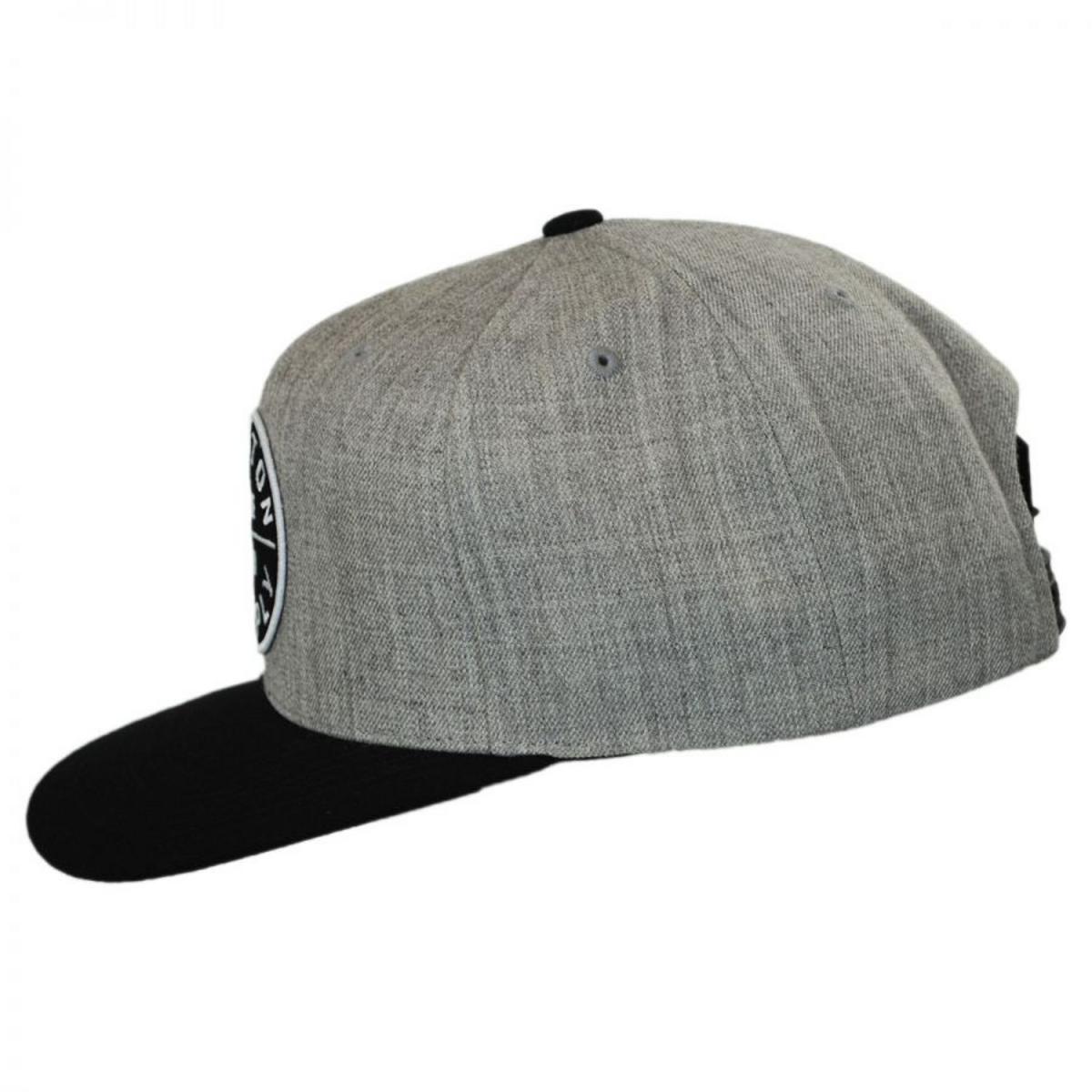 BRIXTON HATS | Oath III Snapback Baseball Cap | 201713 | profile | LIGHT HEATHER GREY/BLACK
