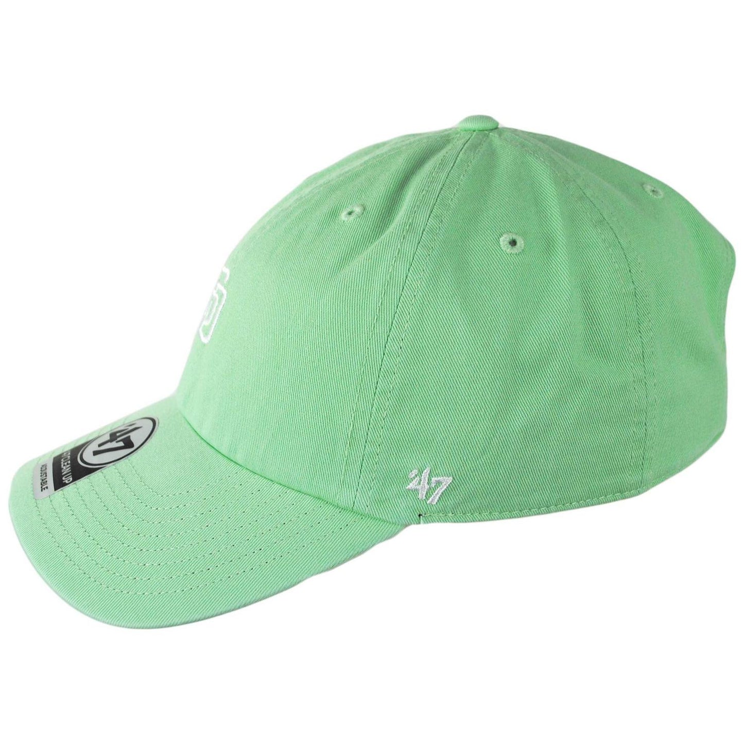 47 Brand | San Diego Padres MLB Base Runner Clean Up Strapback Baseball Cap Dad Hat | 204426 | profile | HEMLOCK