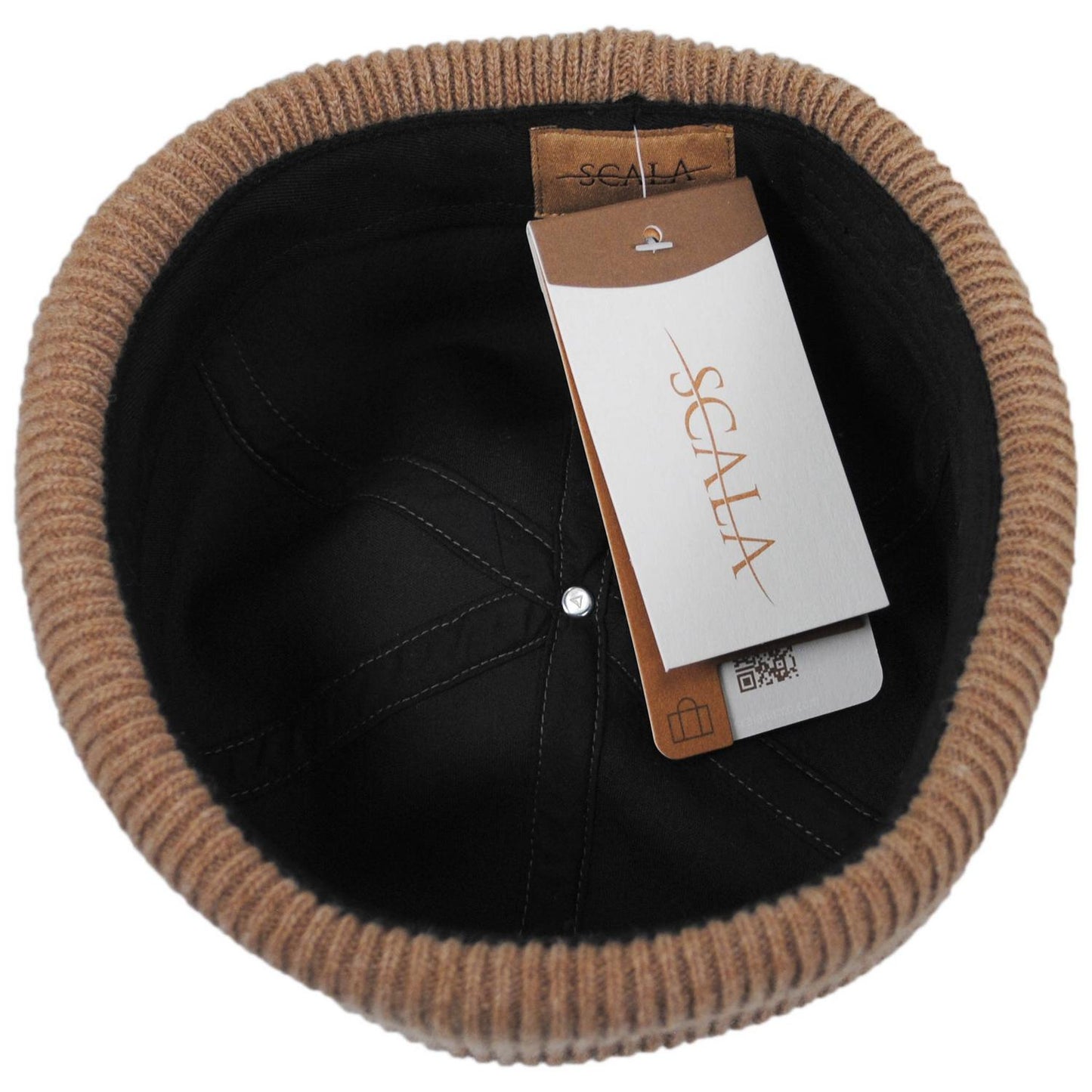 Scala | Koitz Herringbone Rib Knit Skull Cap Beanie Hat | 500052 | under | BROWN