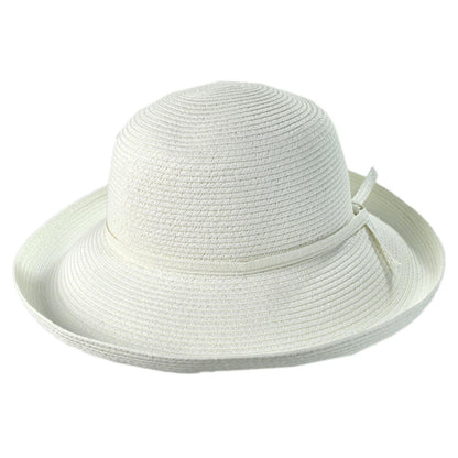sur la tete | Wholesale Traveler Toyo Straw Sun Hat B2B Pre-Pack | B2B104200 | front | WHITE
