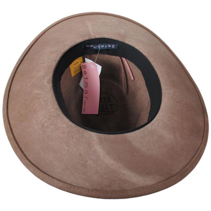 Betmar | Katie Wool Felt Safari Fedora Hat | 123175 | under | MOLE/ALABASTER