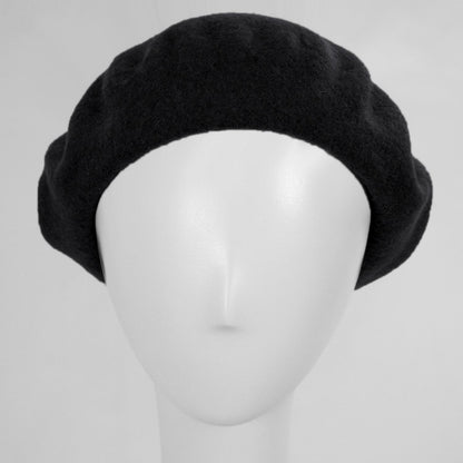 Village Hat Shop | Wool Fashion Beret | 152500 | front | BLACK